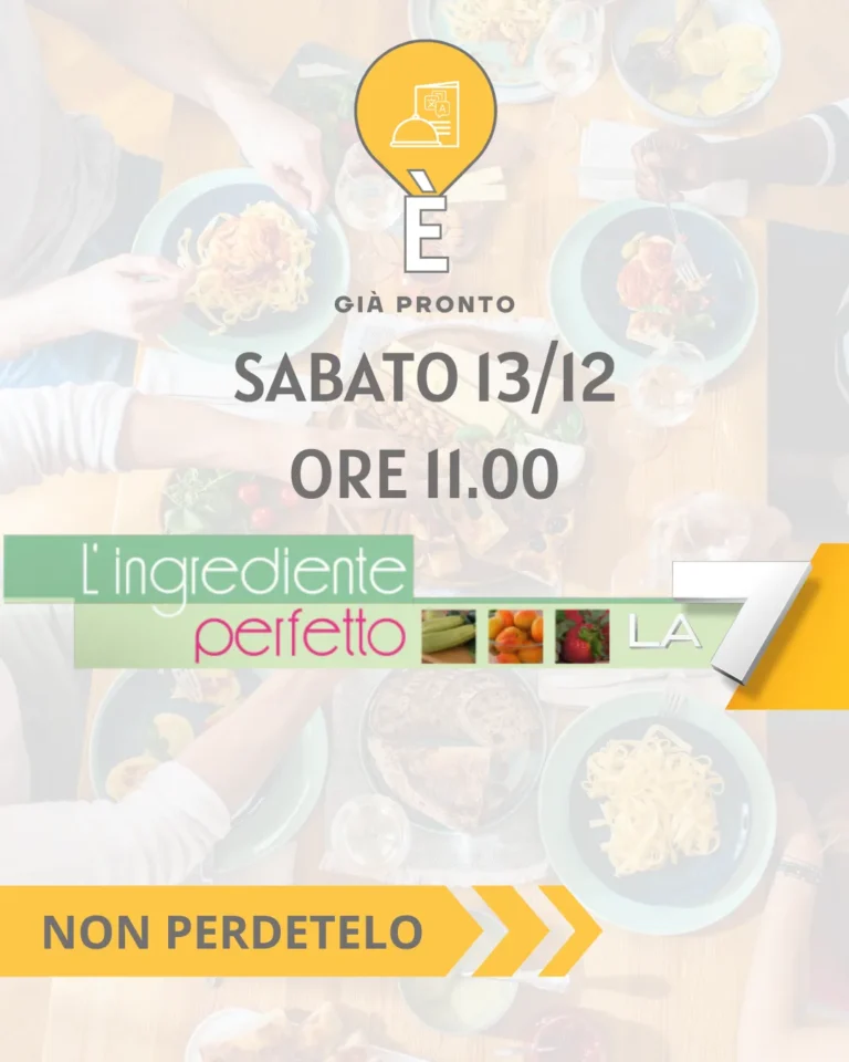 🎥 È GIÀ PRONTO in TV su La7: il nostro menù digitale arriva a “L’Ingrediente Perfetto – A Tu per Tu