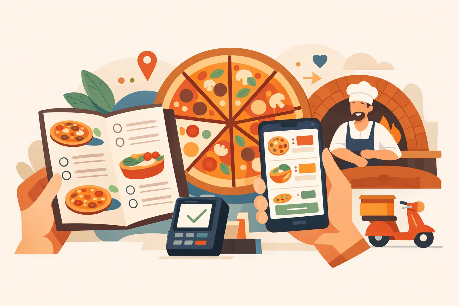 Esempio menu pizzeria che fa ordinare meglio