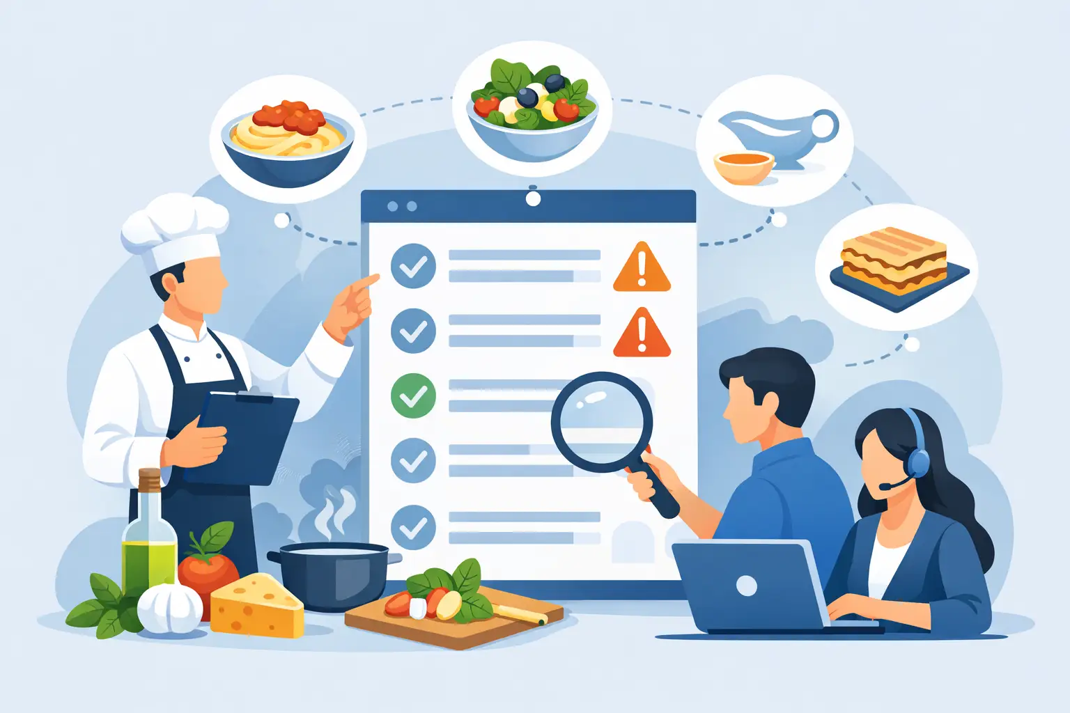 Gestire ingredienti composti nel menu senza errori