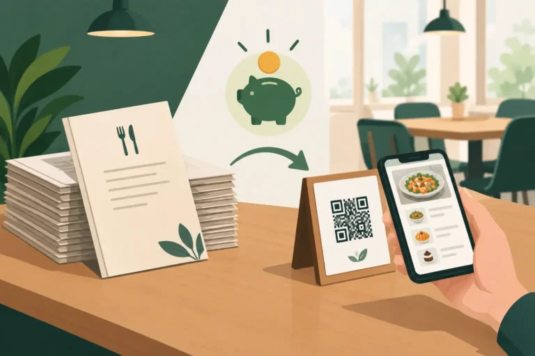 Risparmio ristampe con menu QR per il locale